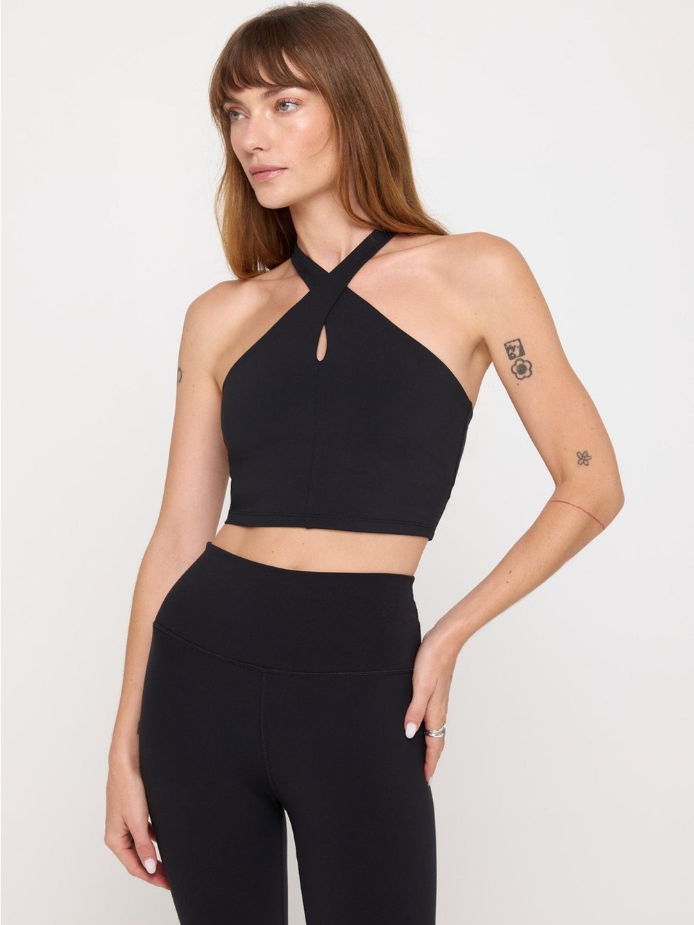 Spiritual Gangster Jules Cross Neck Crop Tank sports bra women’s XL black